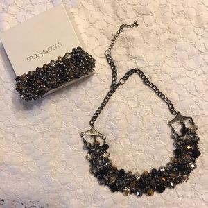 SOLD NWT Macy’s Pizazz Multi-Strand Beaded Bold Necklace+Bracelet Set Vivacious!